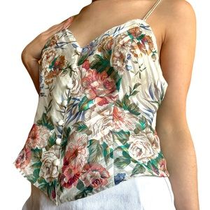 VINTAGE 90s VICTORIA’S SECRET GOLD LABEL FLORAL CAMI TOP size small